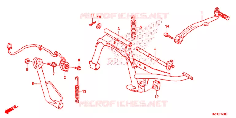 STANDAARD/KICKSTARTER ARM Honda SCOOTER 125 CLICK 2014  ACB125BE