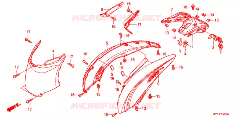 CHASSIS AFDEKKING Honda SCOOTER 110 SCOOPY 2011  ACD110CSC