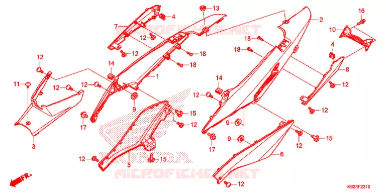 CHASSIS AFDEKKING Honda MOTO 110 WAVE 2017  AFS1101SPH