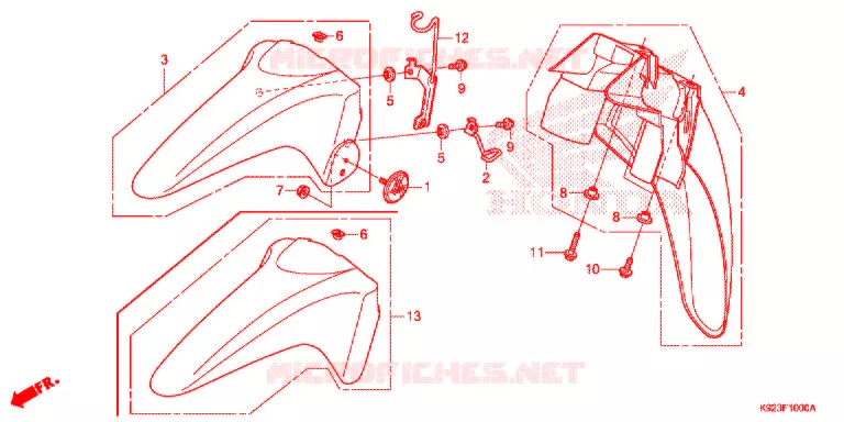 VOOR STROOMLIJNKAP Honda MOTO 110 WAVE 2017  AFS1101SPH
