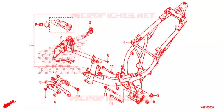 FRAME CHASSIS Honda MOTO 110 WAVE 2017  AFS110SPH