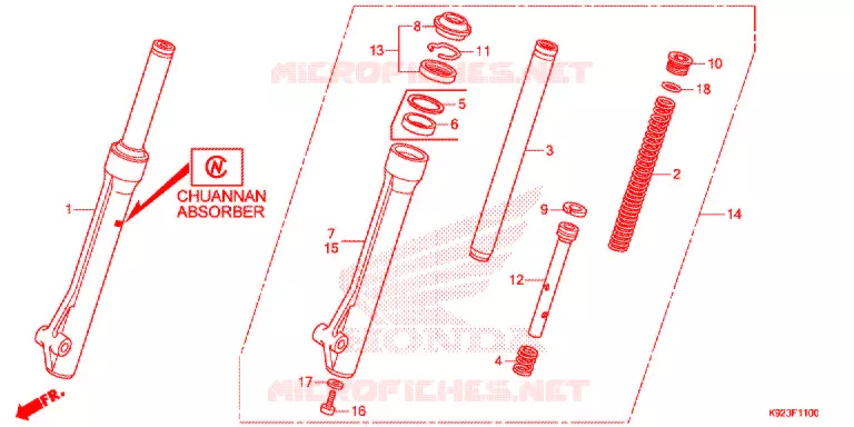VOOR VORK Honda MOTO 110 WAVE 2017  AFS110SPH
