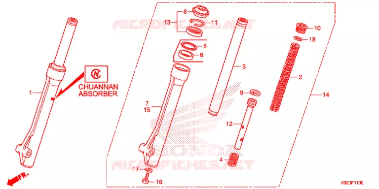 VOOR VORK Honda MOTO 110 WAVE 2019  AFS110SPJ