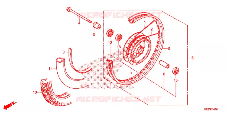 VOOR WIEL (1) Honda MOTO 110 WAVE 2021  AFS110SPJ