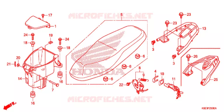 ZITTING/BAGAGEBOX Honda MOTO 110 WAVE 2019  AFS110SPJ