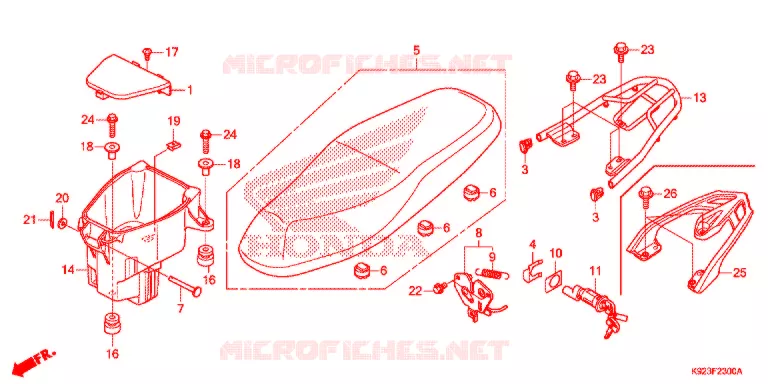 ZITTING/BAGAGEBOX Honda MOTO 110 WAVE 2020  AFS110SPK