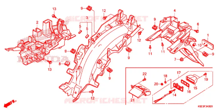 ACHTER STROOMLIJNKAP Honda MOTO 110 WAVE 2021  AFS110SPK