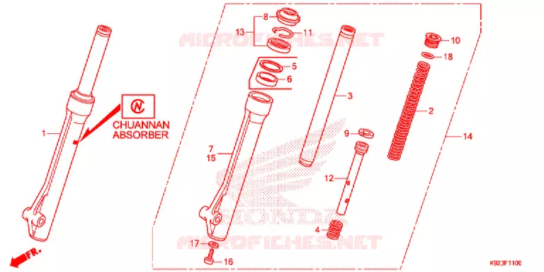 VOOR VORK Honda MOTO 110 WAVE 2020  AFS110SPK