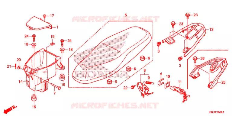 ZITTING/BAGAGEBOX Honda MOTO 110 WAVE 2019  AFS110SPK