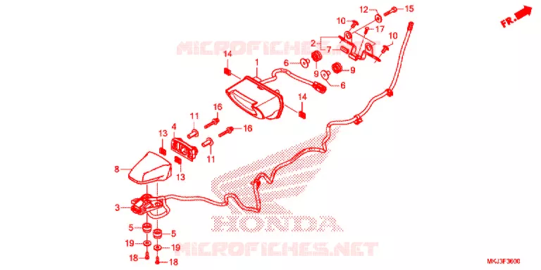 ACHTERLICHT/KENTEKEN LICHT Honda MOTO 1000 CB 2020  CB1000RAL