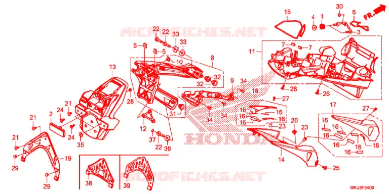 ACHTER STROOMLIJNKAP Honda MOTO 1000 CB 2020  CB1000RAL