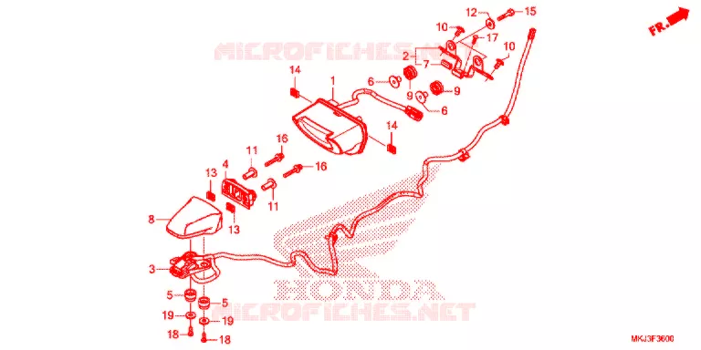 ACHTERLICHT/KENTEKEN LICHT Honda MOTO 1000 CB 2020  CB1000RAL