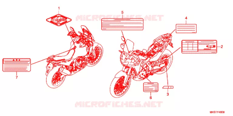 WAARSCHUWINGSLABEL Honda MOTO 1100 AFRICA-TWIN 2020  CRF1100AL4L