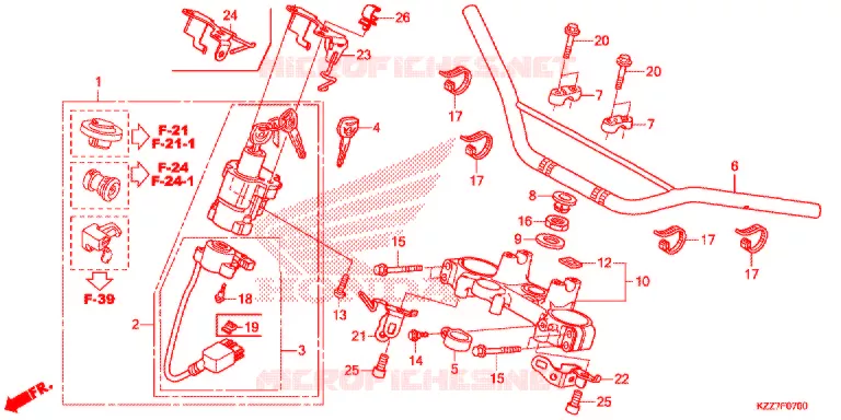 HENDEL PIJP/BOVENSTE BRUG Honda MOTO 250 CRF 2020  CRF250LL