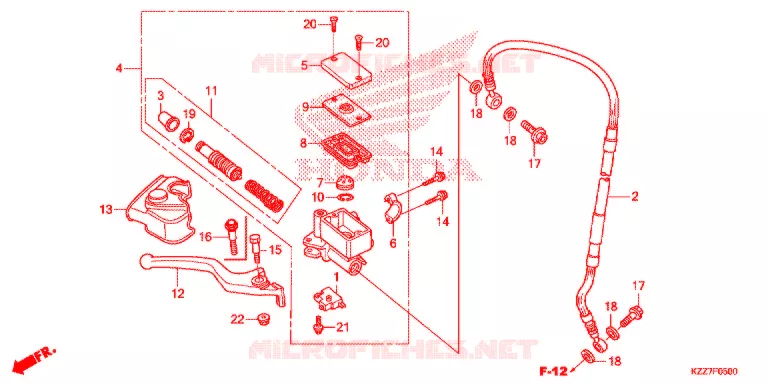 VOOR REM HOOFD CILINDER (CRF250L/RL) Honda MOTO 250 CRF 2020  CRF250LL