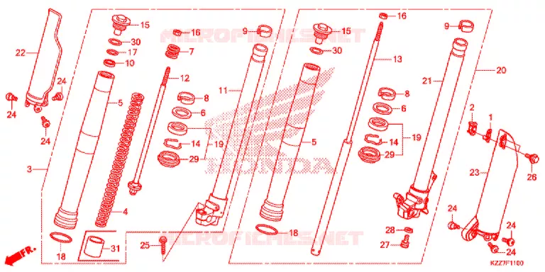 VOOR VORK Honda MOTO 250 CRF 2020  CRF250LL