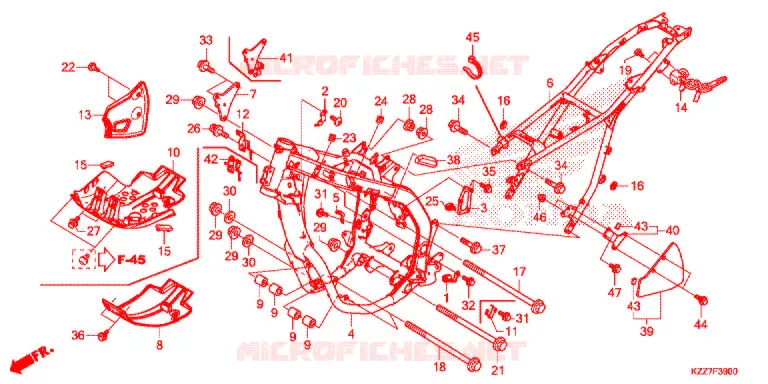 FRAME CHASSIS Honda MOTO 250 CRF 2020  CRF250RLAL