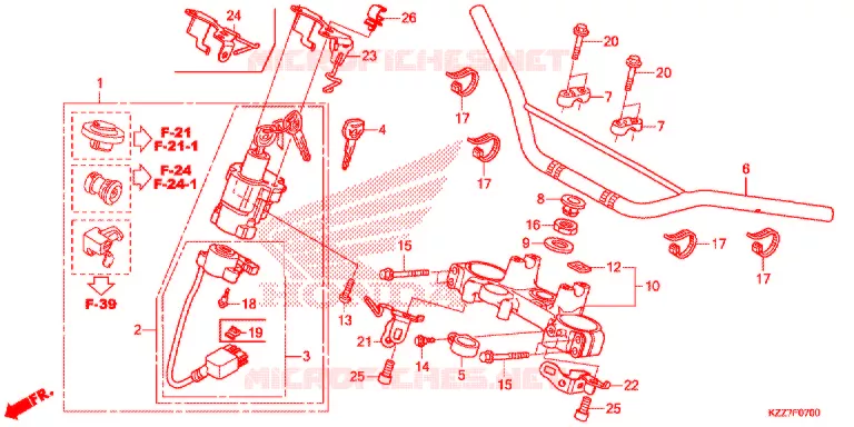 HENDEL PIJP/BOVENSTE BRUG Honda MOTO 250 CRF 2020  CRF250RLAL
