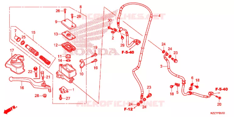 VOOR REM HOOFD CILINDER (CRF250LA/RLA) Honda MOTO 250 CRF 2020  CRF250RLAL