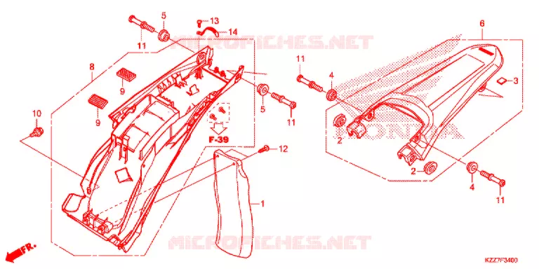 ACHTER STROOMLIJNKAP Honda MOTO 250 CRF 2020  CRF250RLL