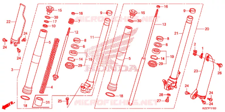 VOOR VORK Honda MOTO 250 CRF 2020  CRF250RLL