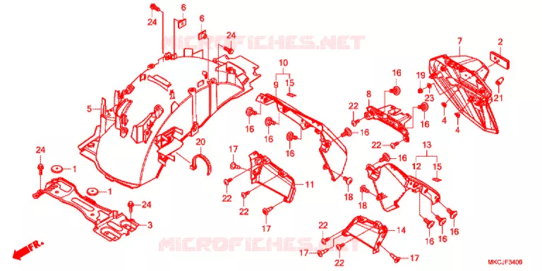 ACHTER STROOMLIJNKAP Honda MOTO 1800 GOLD-WING 2020  GL1800DAL_J