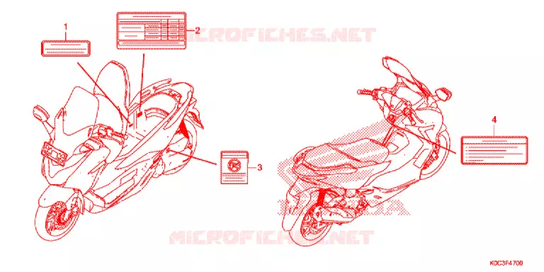 WAARSCHUWINGSLABEL Honda SCOOTER 250 FORZA 2019  NSS250AL