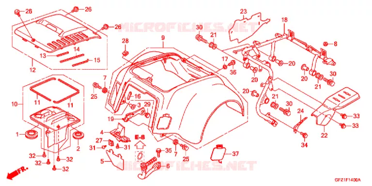 ACHTER STROOMLIJNKAP Honda SCOOTER 50 GYRO 2021  TC50J