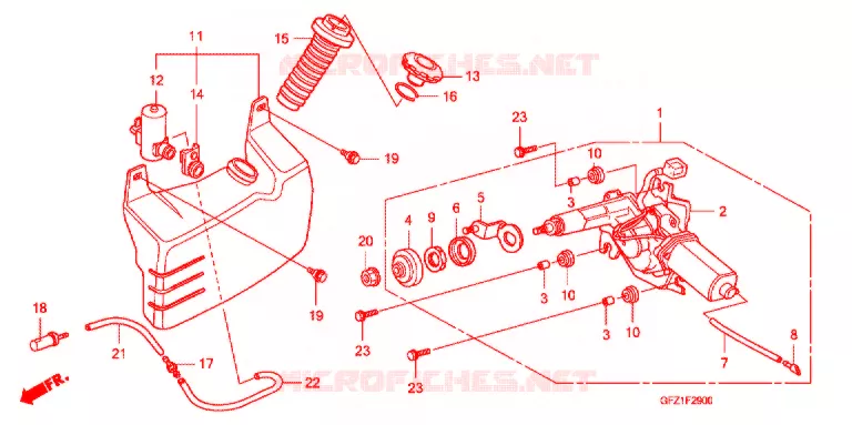 MOTOR VOOR RUITENWISSER Honda SCOOTER 50 GYRO 2020  TC50J