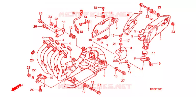 UITLAATDEMPER   Honda MOTO 600 HORNET 2011  CB600FAB