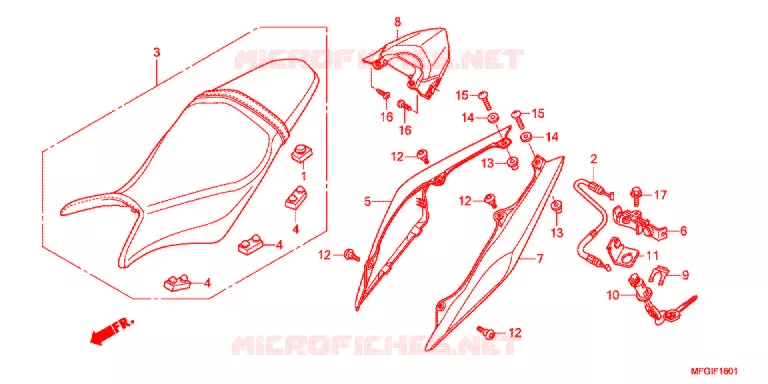 ZITTING/ACHTER KAP (2) Honda MOTO 600 HORNET 2011  CB600FAB
