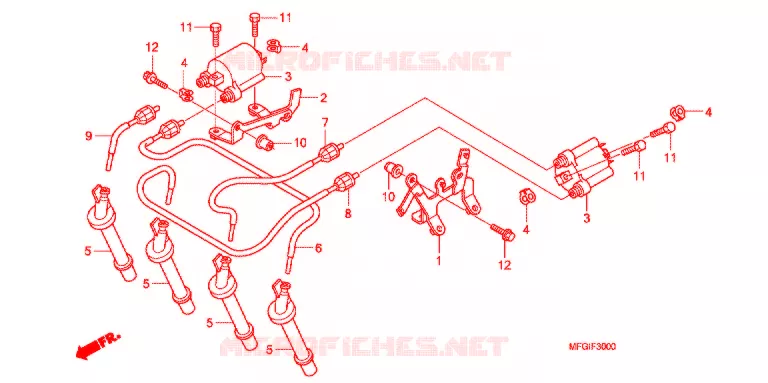 ONTSTEKINGSSPOEL  Honda MOTO 600 HORNET 2011  CB600FAB