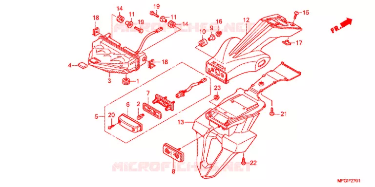 ACHTERLICHT (2) Honda MOTO 600 HORNET 2011  CB600FB