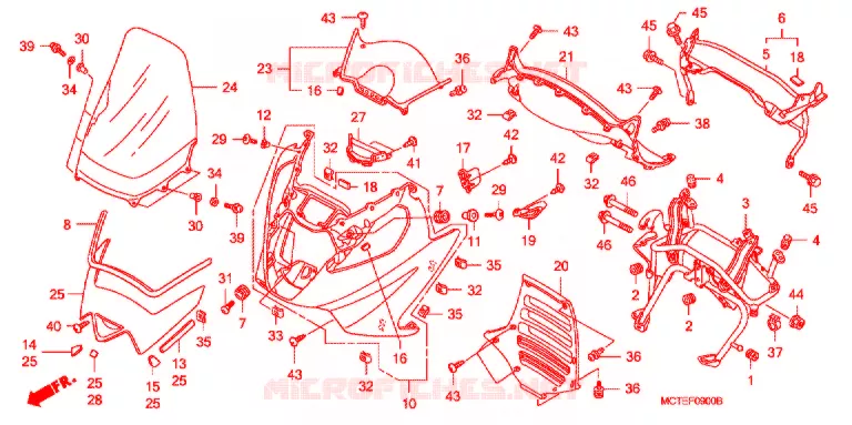 VOOR AFDEKKING  Honda SCOOTER 600 SILVERWING 2007  FJS600A7