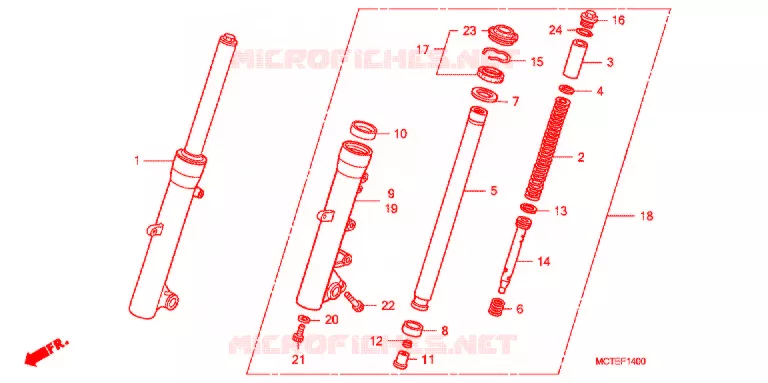 VOOR VORK  Honda SCOOTER 600 SILVERWING 2007  FJS600A7