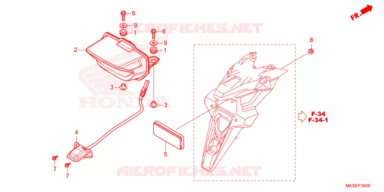 ACHTERLICHT/KENTEKEN LICHT  Honda MOTO 1100 AFRICA-TWIN 2021  CRF1100ALM