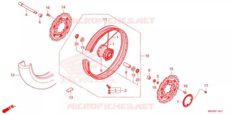 VOOR WIEL (2) Honda MOTO 1100 AFRICA-TWIN 2021  CRF1100D2M