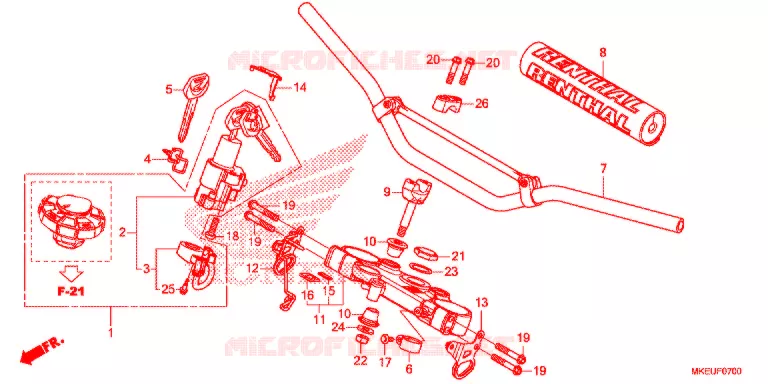 HENDEL PIJP/BOVENSTE BRUG  Honda MOTO 450 CRF 2020  CRF450LL