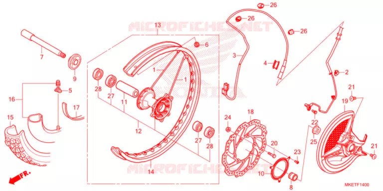 VOOR WIEL  Honda MOTO 450 CRF 2021  CRF450RLM