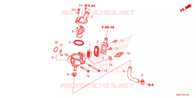 THERMOSTAAT - WATERPIJP Honda MOTO 450 CRF 2021  CRF450RLM