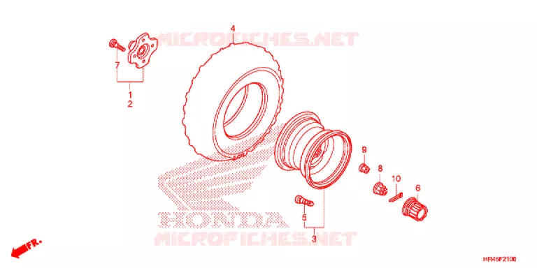 ACHTER WIEL  Honda ATV 520 FOURTRAX 2021  TRX520FM2M