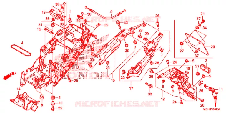 ACHTER STROOMLIJNKAP  Honda MOTO 1200 CROSSTOURER 2012  VFR1200XDC