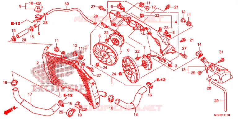 RADIATEUR  Honda MOTO 1200 CROSSTOURER 2012  VFR1200XDC