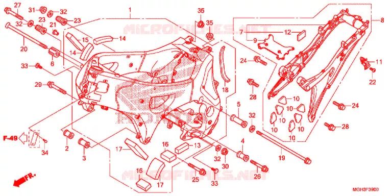 FRAME CHASSIS  Honda MOTO 1200 CROSSTOURER 2012  VFR1200XDC