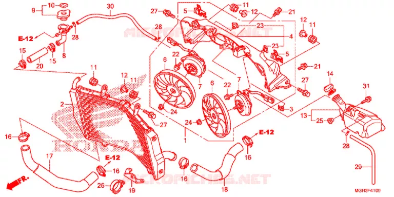 RADIATEUR  Honda MOTO 1200 CROSSTOURER 2012  VFR1200XDC