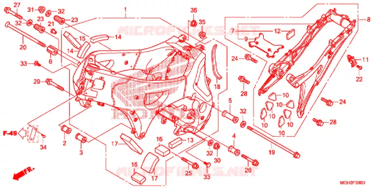 FRAME CHASSIS  Honda MOTO 1200 CROSSTOURER 2013  VFR1200XDD