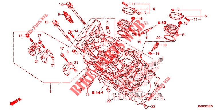 CILINDERKOP (AVANT) voor Honda CROSSTOURER 1200 DCT 2013