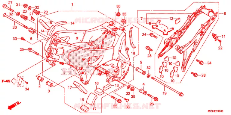 FRAME CHASSIS  Honda MOTO 1200 CROSSTOURER 2014  VFR1200XDLE