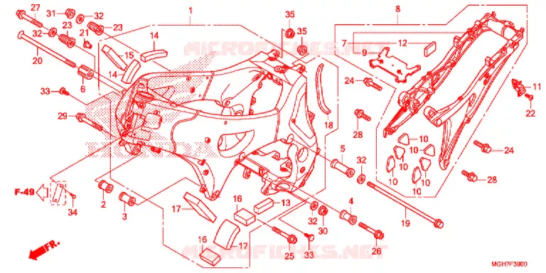 FRAME CHASSIS  Honda MOTO 1200 CROSSTOURER 2015  VFR1200XF