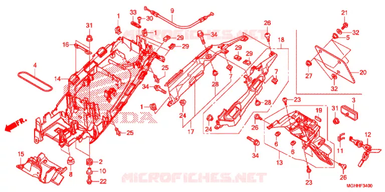 ACHTER STROOMLIJNKAP  Honda MOTO 1200 CROSSTOURER 2017  VFR1200XDSH